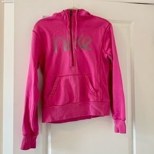 Nike Pink Quarter Zip Hoodie Sweatshirt